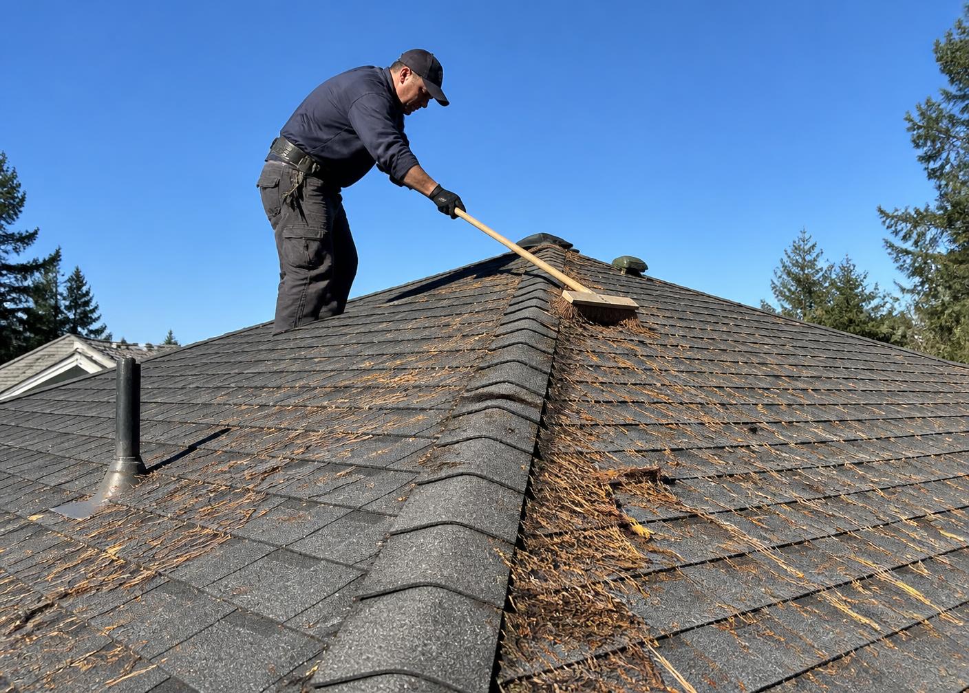 Roof & Property Maintenance in progress on a residential property